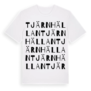 Tjärnhällan ordlek t-shirt – ekologisk bomull t-shirt från Pinshirt