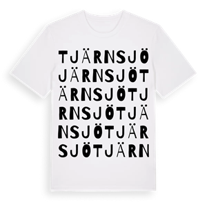 Tjärnsjö ordlek t-shirt – ekologisk bomull t-shirt från Pinshirt