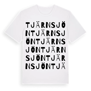 Tjärnsjön ordlek t-shirt – ekologisk bomull t-shirt från Pinshirt