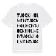 White t-shirt med Tjockholmen ordlek t-shirt