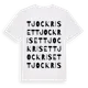 White t-shirt med Tjockriset ordlek t-shirt