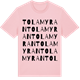 Pink Cotton t-shirt med Tolamyran ordlek t-shirt