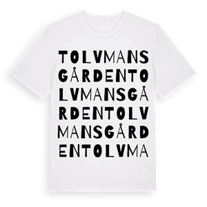Tolvmansgården ordlek t-shirt – ekologisk bomull t-shirt från Pinshirt
