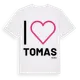 White t-shirt med Jag älskar Tomas t-shirt stort tryck