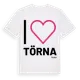 White t-shirt med Jag älskar Törna t-shirt stort tryck