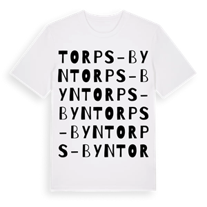 Torps-Byn ordlek t-shirt – ekologisk bomull t-shirt från Pinshirt
