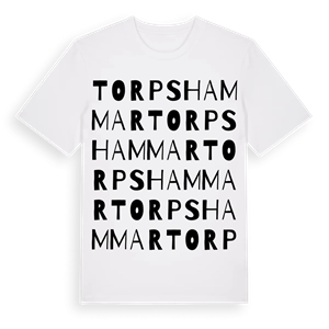 Torpshammar ordlek t-shirt – ekologisk bomull t-shirt från Pinshirt