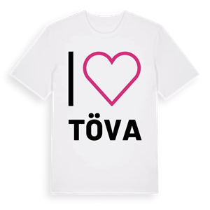 Jag älskar Töva t-shirt stort tryck – ekologisk bomull t-shirt från Pinshirt