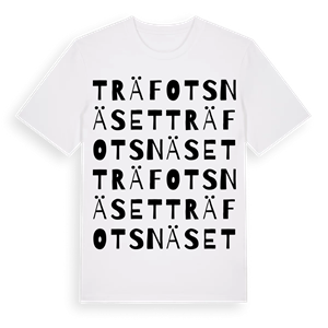 Träfotsnäset ordlek t-shirt – ekologisk bomull t-shirt från Pinshirt