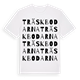 White t-shirt med Träskbodarna ordlek t-shirt