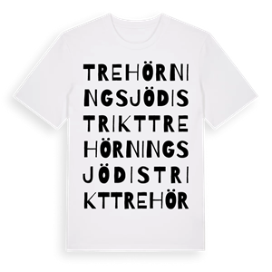 Trehörningsjö distrikt ordlek t-shirt – ekologisk bomull t-shirt från Pinshirt