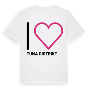Jag älskar Tuna distrikt t-shirt stort tryck – ekologisk bomull t-shirt från Pinshirt