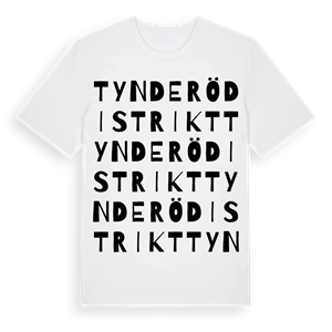 Tynderö distrikt ordlek t-shirt – ekologisk bomull t-shirt från Pinshirt
