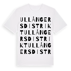 Ullångers distrikt ordlek t-shirt – ekologisk bomull t-shirt från Pinshirt