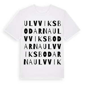 Ulvviksbodarna ordlek t-shirt – ekologisk bomull t-shirt från Pinshirt