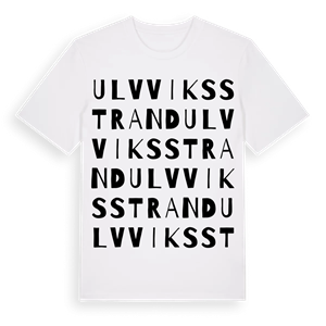 Ulvviksstrand ordlek t-shirt – ekologisk bomull t-shirt från Pinshirt