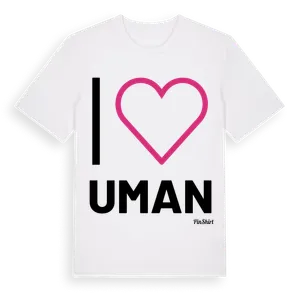 Jag älskar Uman t-shirt stort tryck – ekologisk bomull t-shirt från Pinshirt