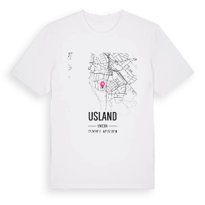 Usland karta t-shirt – ekologisk bomull t-shirt från Pinshirt