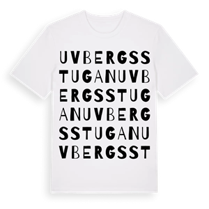 Uvbergsstugan ordlek t-shirt – ekologisk bomull t-shirt från Pinshirt