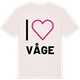 Vintage White t-shirt med Jag älskar Våge t-shirt stort tryck