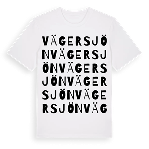 Vägersjön ordlek t-shirt – ekologisk bomull t-shirt från Pinshirt