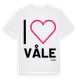 White t-shirt med Jag älskar Våle t-shirt stort tryck