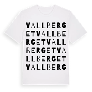 Vallberget ordlek t-shirt – ekologisk bomull t-shirt från Pinshirt