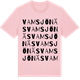 Pink Cotton t-shirt med Vamsjönäs ordlek t-shirt
