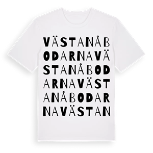Västanåbodarna ordlek t-shirt – ekologisk bomull t-shirt från Pinshirt