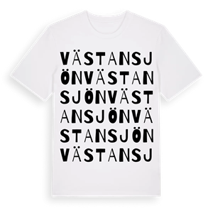 Västansjön ordlek t-shirt – ekologisk bomull t-shirt från Pinshirt