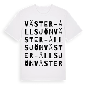 Väster- Ållsjön ordlek t-shirt – ekologisk bomull t-shirt från Pinshirt