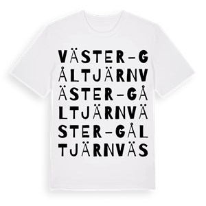 Väster-Gåltjärn ordlek t-shirt – ekologisk bomull t-shirt från Pinshirt