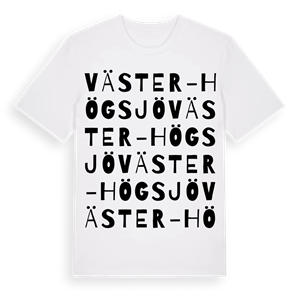 Väster-Högsjö ordlek t-shirt – ekologisk bomull t-shirt från Pinshirt