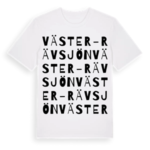 Väster-Rävsjön ordlek t-shirt – ekologisk bomull t-shirt från Pinshirt