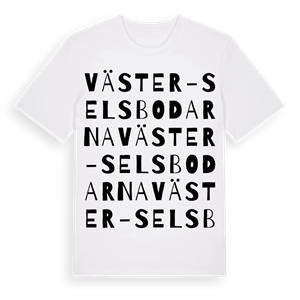 Väster-Selsbodarna ordlek t-shirt – ekologisk bomull t-shirt från Pinshirt