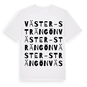 Väster-Strängön ordlek t-shirt – ekologisk bomull t-shirt från Pinshirt