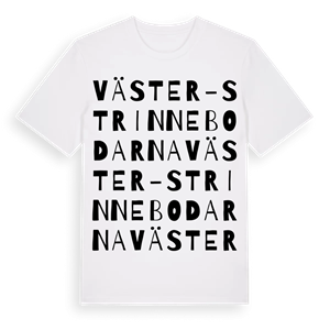 Väster-Strinnebodarna ordlek t-shirt – ekologisk bomull t-shirt från Pinshirt