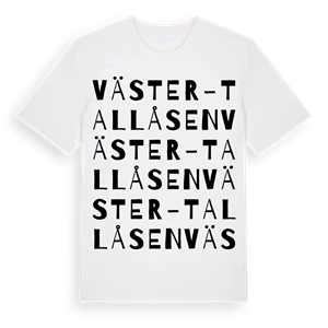 Väster-Tallåsen ordlek t-shirt – ekologisk bomull t-shirt från Pinshirt