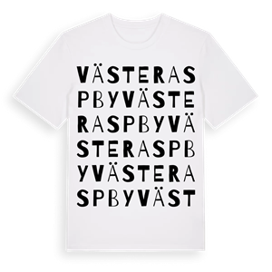 Västeraspby ordlek t-shirt – ekologisk bomull t-shirt från Pinshirt