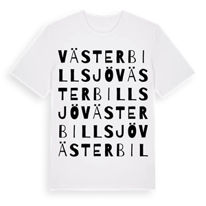 Västerbillsjö ordlek t-shirt – ekologisk bomull t-shirt från Pinshirt