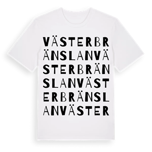 Västerbränslan ordlek t-shirt – ekologisk bomull t-shirt från Pinshirt