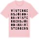 Pink Cotton t-shirt med Västergensjöbodarna ordlek t-shirt