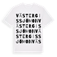 White t-shirt med Västergissjömon ordlek t-shirt
