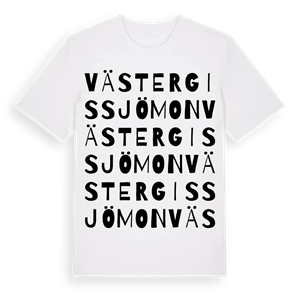 Västergissjömon ordlek t-shirt – ekologisk bomull t-shirt från Pinshirt