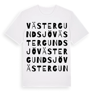 Västergundsjö ordlek t-shirt – ekologisk bomull t-shirt från Pinshirt