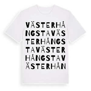 Västerhångsta ordlek t-shirt – ekologisk bomull t-shirt från Pinshirt