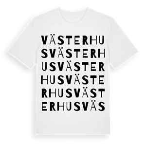 Västerhus ordlek t-shirt – ekologisk bomull t-shirt från Pinshirt