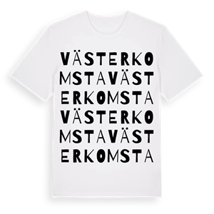 Västerkomsta ordlek t-shirt – ekologisk bomull t-shirt från Pinshirt