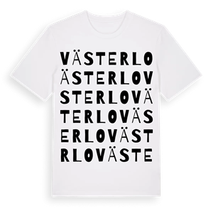 Västerlo ordlek t-shirt – ekologisk bomull t-shirt från Pinshirt