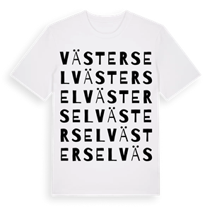 Västersel ordlek t-shirt – ekologisk bomull t-shirt från Pinshirt